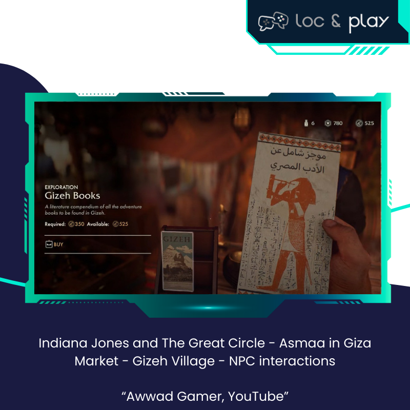 Indiana Jones and The Great Circle - Asmaa in Giza Market - Gizeh Village - NPC interactions
